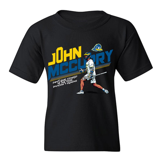 Delaware - NCAA Men's Lacrosse : - First Goal Scored Caricature Youth T-Shirt-0