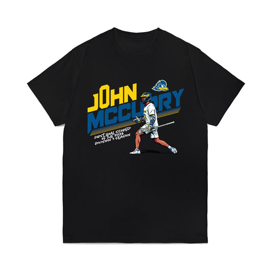Delaware - NCAA Men's Lacrosse : - First Goal Scored Caricature Comfort Colors T-Shirt-0
