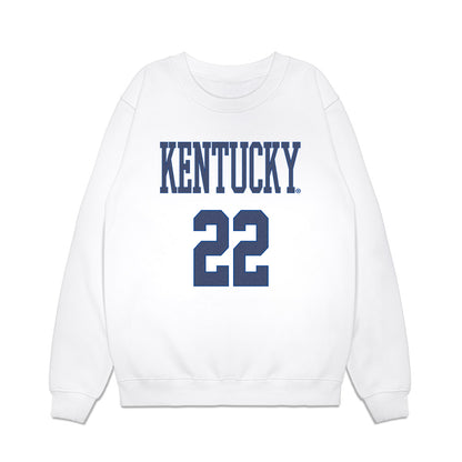 Kentucky - NCAA Men's Basketball : Milan Momcilovic - Denim Shersey Premium Crewneck Sweatshirt-0