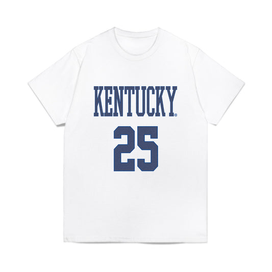 Kentucky - NCAA Football : Tavion Wallace - Denim Shersey Comfort Colors T-Shirt-0