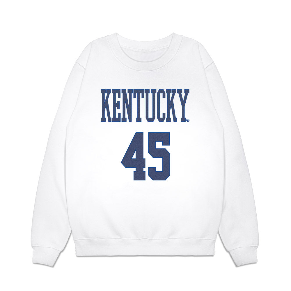 Kentucky - NCAA Football : Kris Thompson - Denim Shersey Premium Crewneck Sweatshirt-0