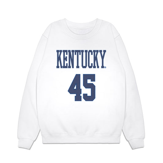 Kentucky - NCAA Football : Kris Thompson - Denim Shersey Premium Crewneck Sweatshirt-0