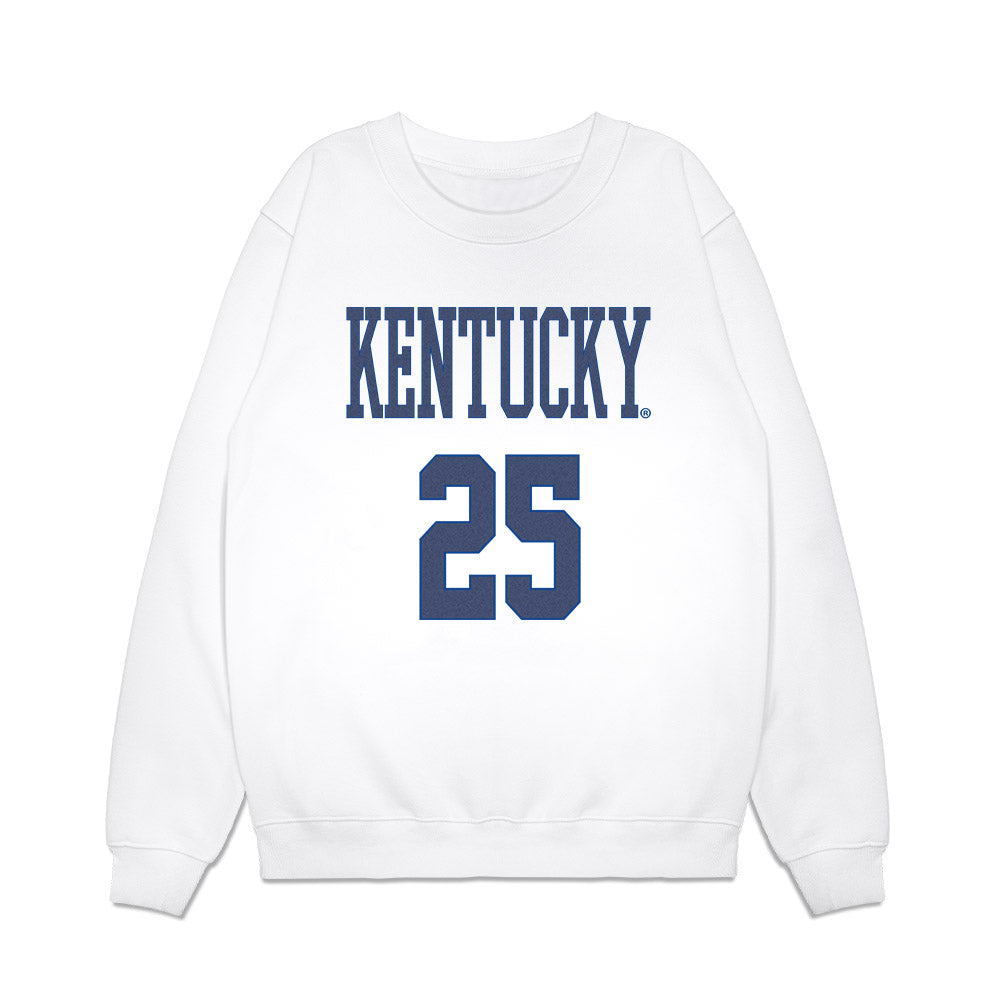 Kentucky - NCAA Football : Tavion Wallace - Denim Shersey Premium Crewneck Sweatshirt-0