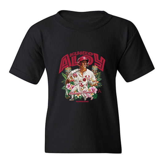 Arkansas - NCAA Baseball : Kuhio Aloy - Hawaiian Hammah Youth T-Shirt-0