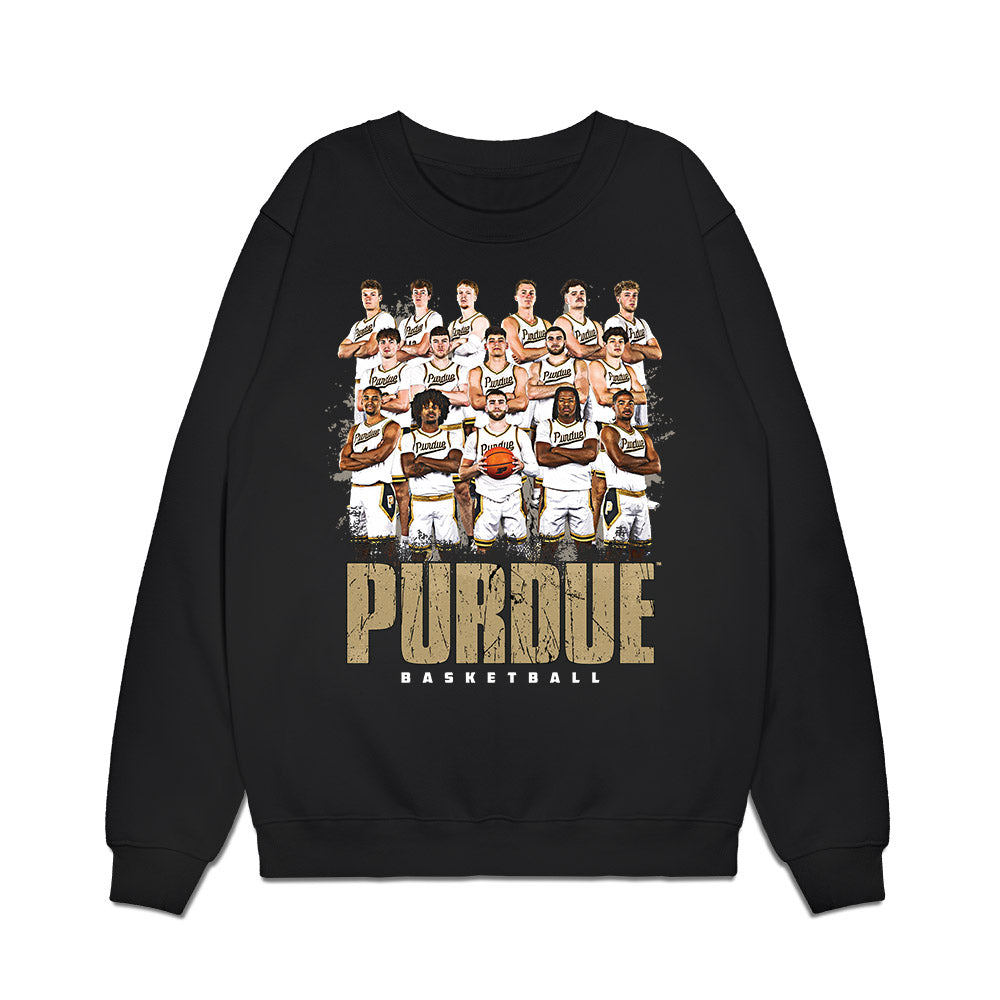 Purdue - NCAA Men's Basketball Legends : - Team Collage Premium Crewneck Sweatshirt-0