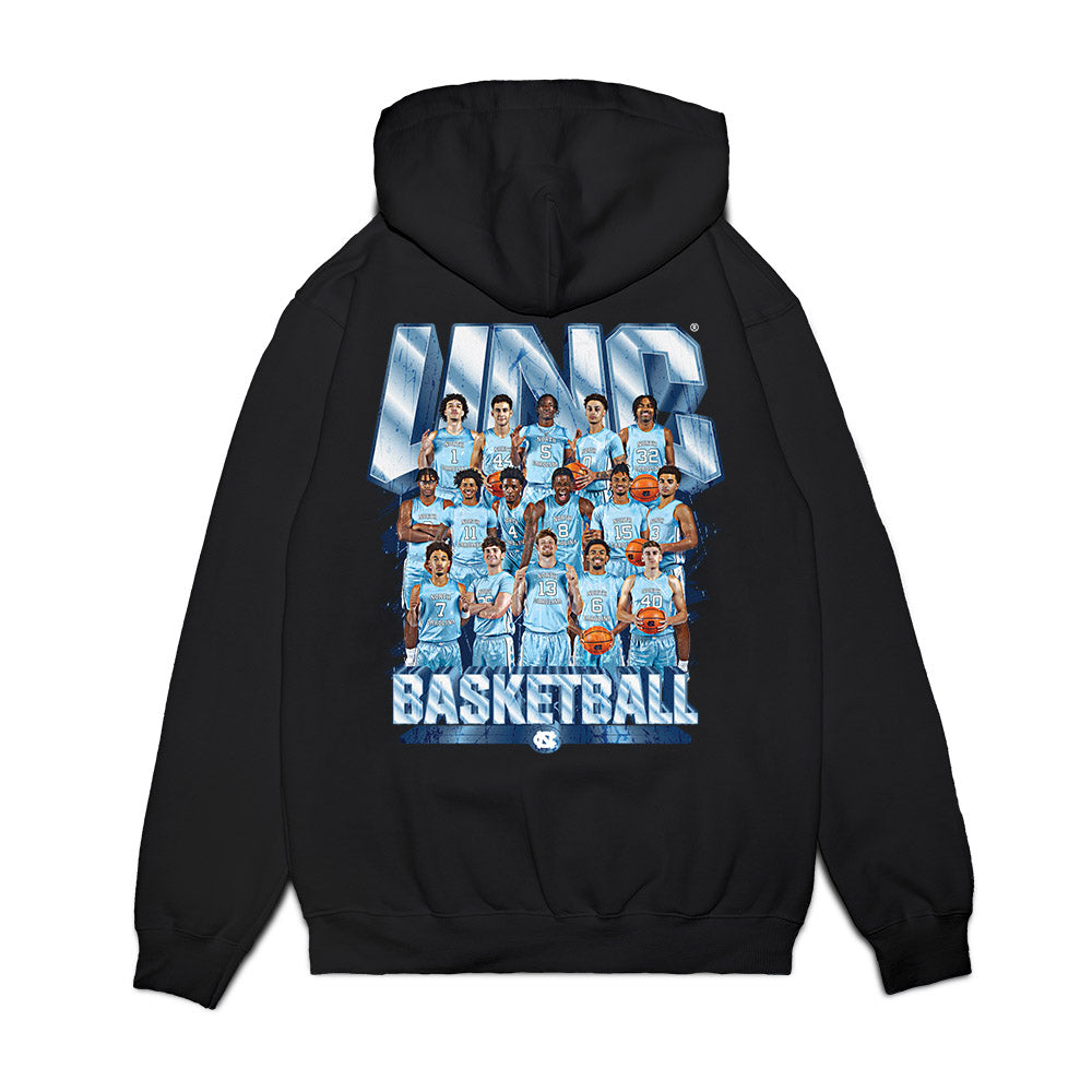 UNC - NCAA Men's Basketball : - Team Collage Premium Hooded Sweatshirt-1