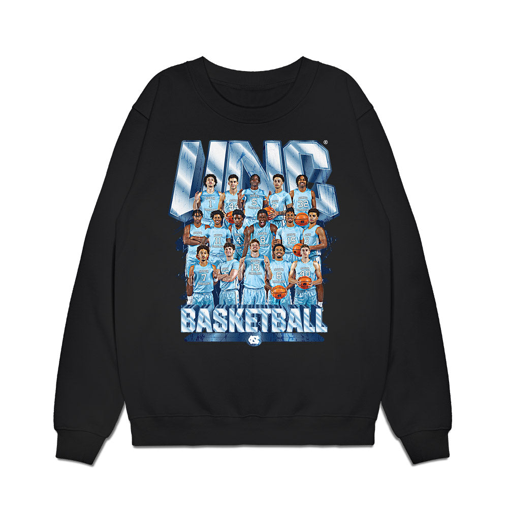 UNC - NCAA Men's Basketball : - Team Collage Premium Crewneck Sweatshirt-0