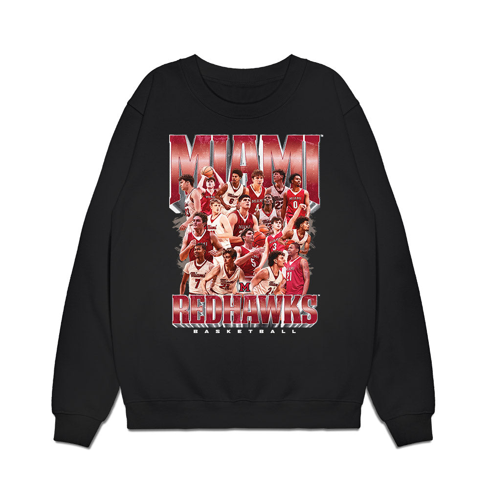 Miami of Ohio - NCAA Men's Basketball : - 25-26 Team Collage Premium Crewneck Sweatshirt-0