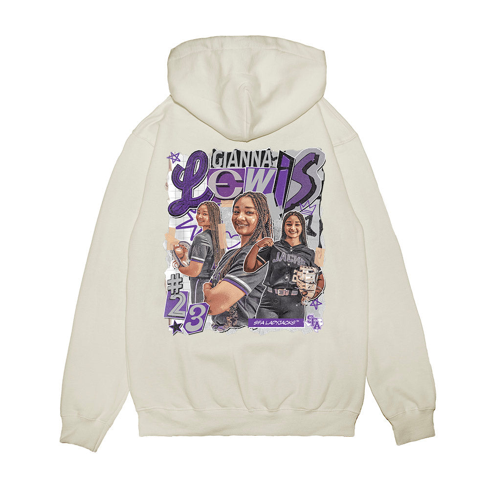 SFA - NCAA Softball : Gianna Lewis - Collage Premium Hooded Sweatshirt-1