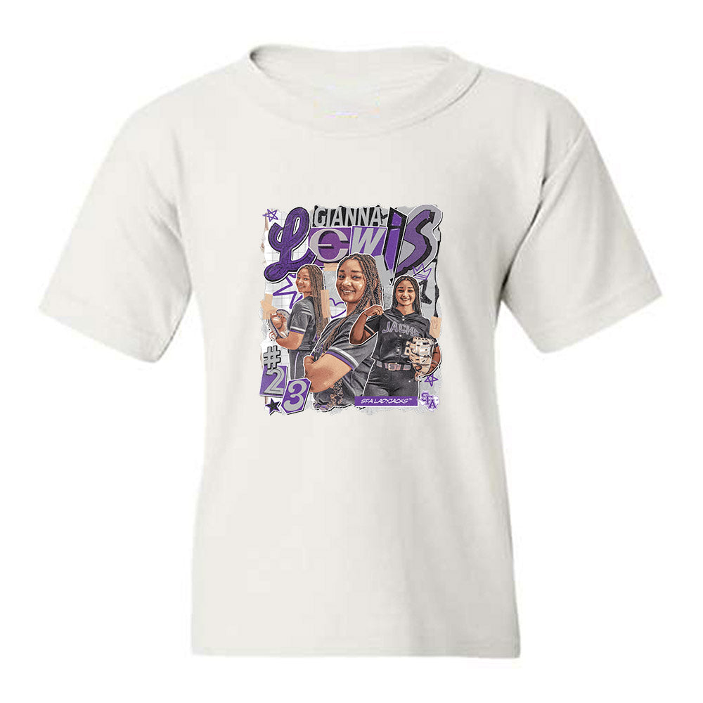 SFA - NCAA Softball : Gianna Lewis - Collage Youth T-Shirt-0