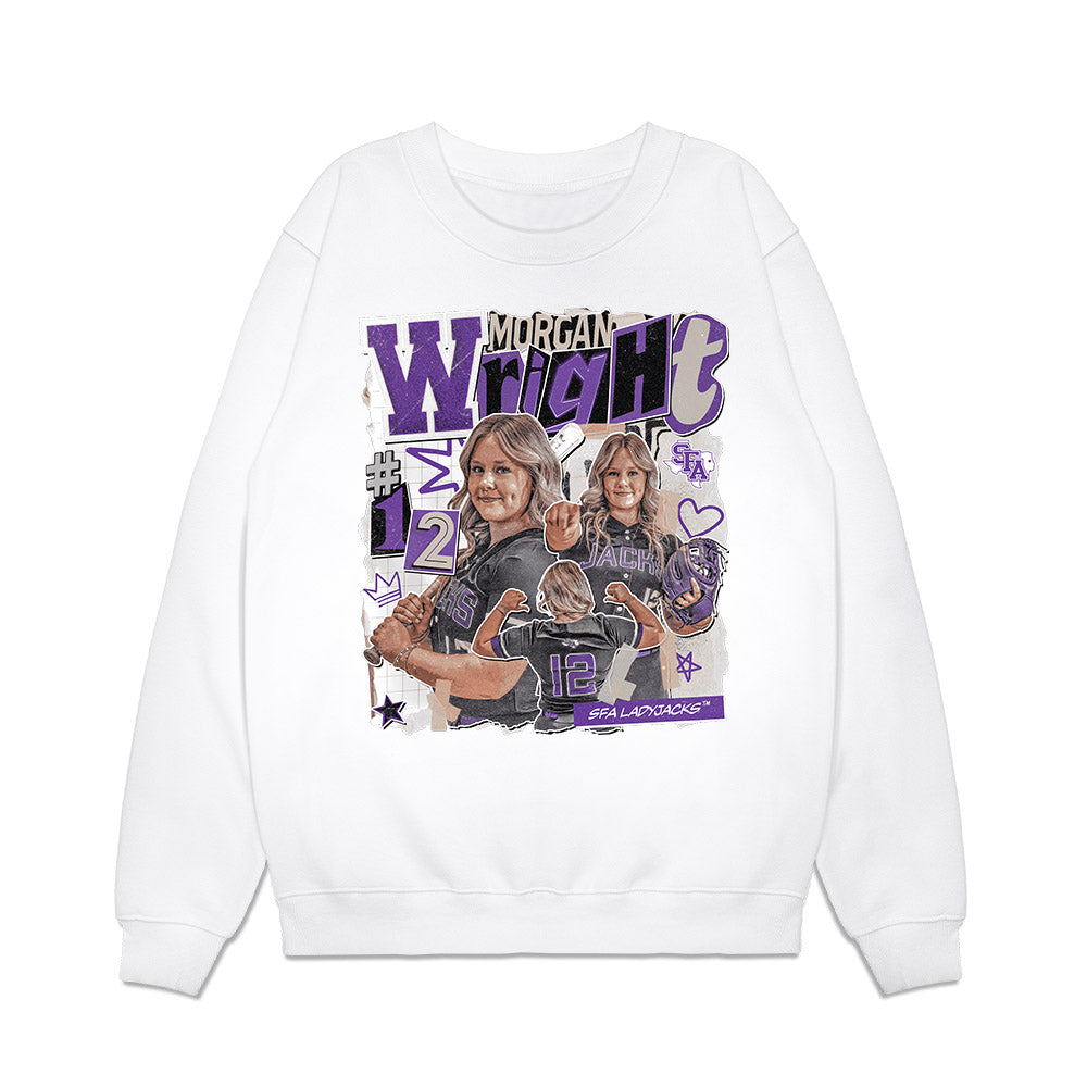 SFA - NCAA Softball : Morgan Wright - Collage Premium Crewneck Sweatshirt-0