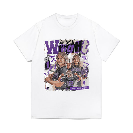 SFA - NCAA Softball : Morgan Wright - Collage Comfort Colors T-Shirt-0