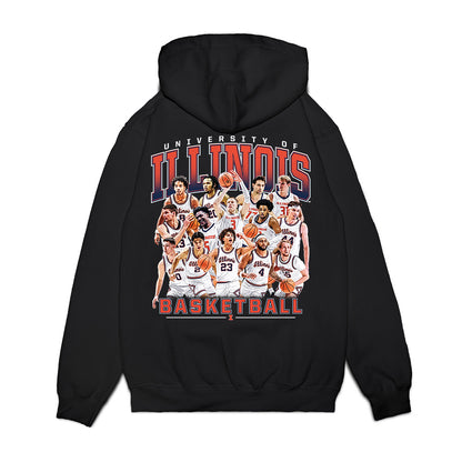 Illinois - NCAA Men's Basketball : - Team Collage Premium Hooded Sweatshirt-1