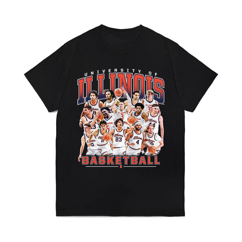 Illinois - NCAA Men's Basketball : - Team Collage Comfort Colors T-Shirt-0
