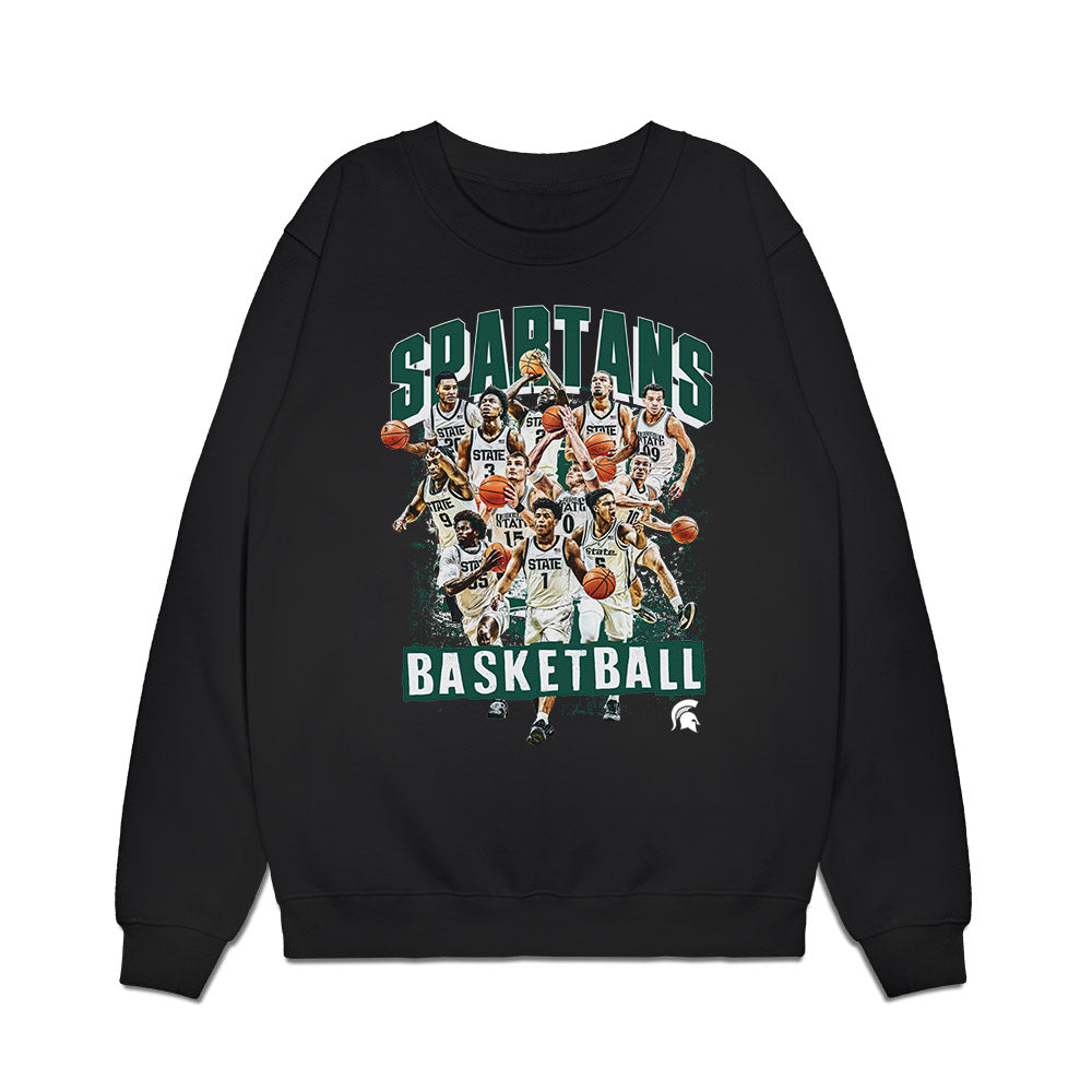 Michigan State - NCAA Men's Basketball : - Team Collage Premium Crewneck Sweatshirt-0