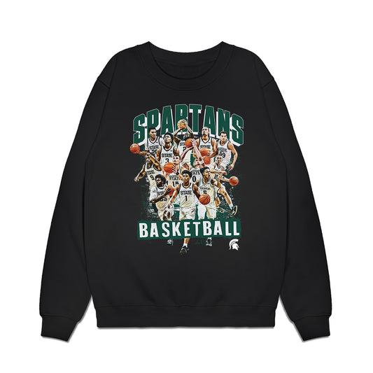 Michigan State - NCAA Men's Basketball : - Team Collage Premium Crewneck Sweatshirt-0