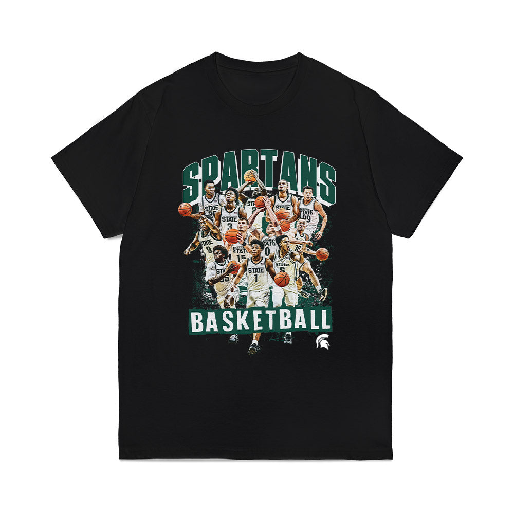 Michigan State - NCAA Men's Basketball : - Team Collage Comfort Colors T-Shirt-0