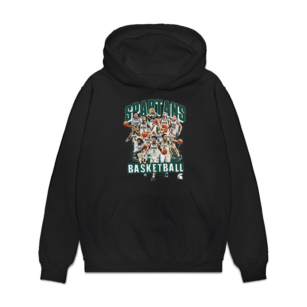 Michigan State - NCAA Men's Basketball : - 25-26 Team Collage Premium Hooded Sweatshirt-0