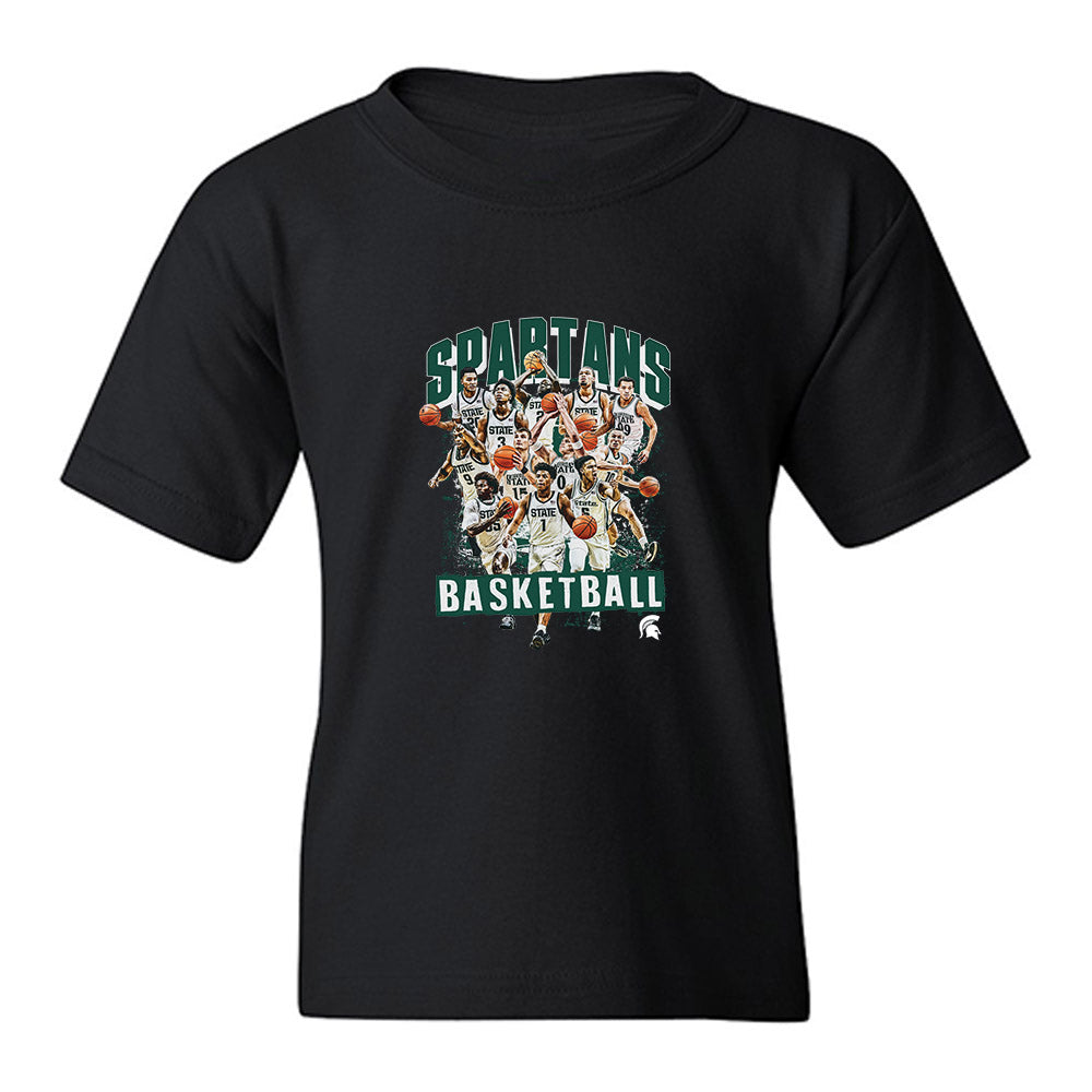 Michigan State - NCAA Men's Basketball : - Team Collage Youth T-Shirt-0