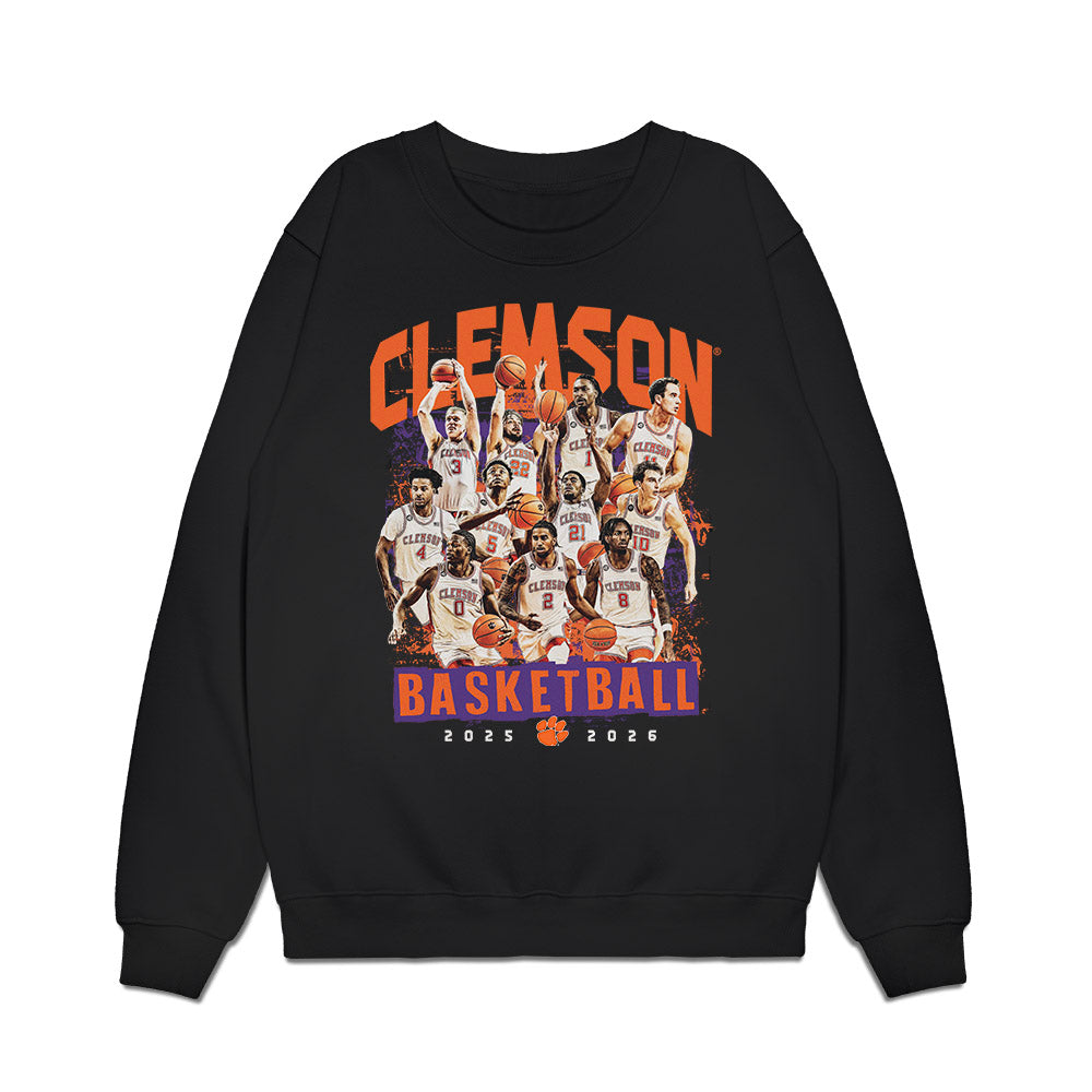 Clemson - NCAA Men's Basketball : - Team Collage Premium Crewneck Sweatshirt-0