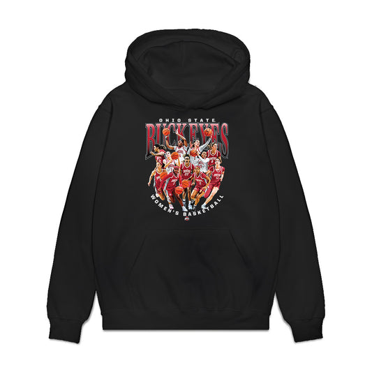 Ohio State - NCAA Women's Basketball : - 25-26 Team Collage Premium Hooded Sweatshirt-0