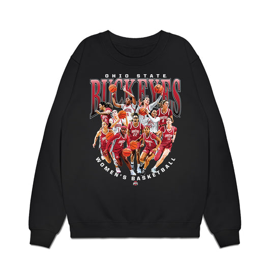 Ohio State - NCAA Women's Basketball : - 25-26 Team Collage Premium Crewneck Sweatshirt-0
