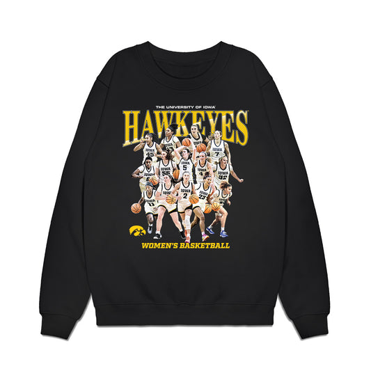 Iowa - NCAA Women's Basketball : - Team Collage Premium Crewneck Sweatshirt-0