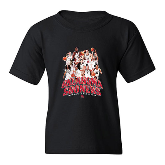 Oklahoma - NCAA Women's Basketball : 25-26 Team Collage Youth T-Shirt-0