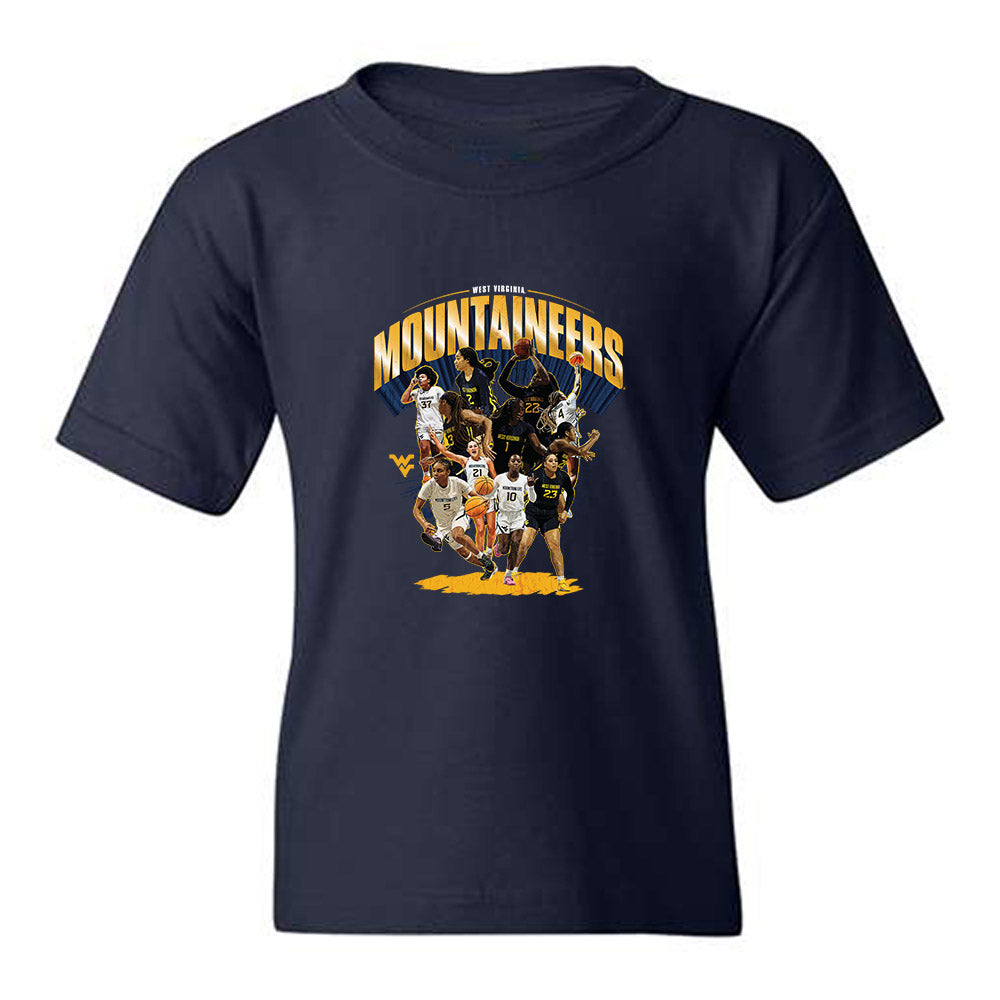 West Virginia - NCAA Women's Basketball : - 25-26 Team Collage Youth T-Shirt-0