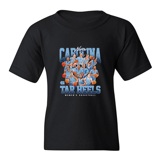 UNC - NCAA Women's Basketball : - 25-26 Team Collage Youth T-Shirt-0