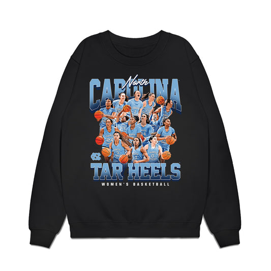UNC - NCAA Women's Basketball : - 25-26 Team Collage Premium Crewneck Sweatshirt-0