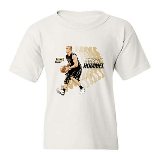 Purdue - NCAA Men's Basketball Legends : Robbie Hummel - Caricature Youth T-Shirt-0