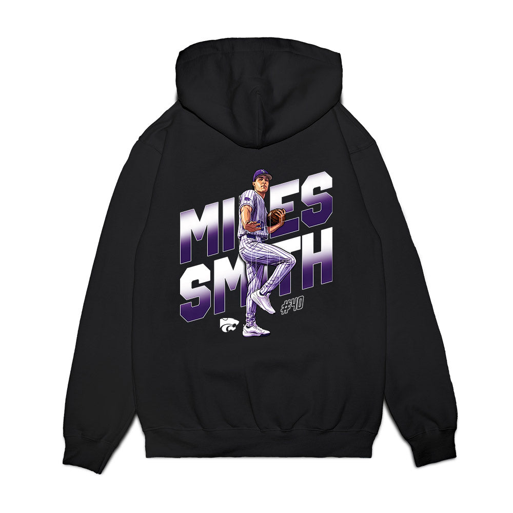 Kansas State - NCAA Baseball : Miles Smith - Caricature Premium Hooded Sweatshirt-1