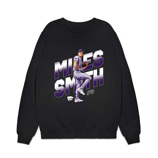 Kansas State - NCAA Baseball : Miles Smith - Caricature Premium Crewneck Sweatshirt-0