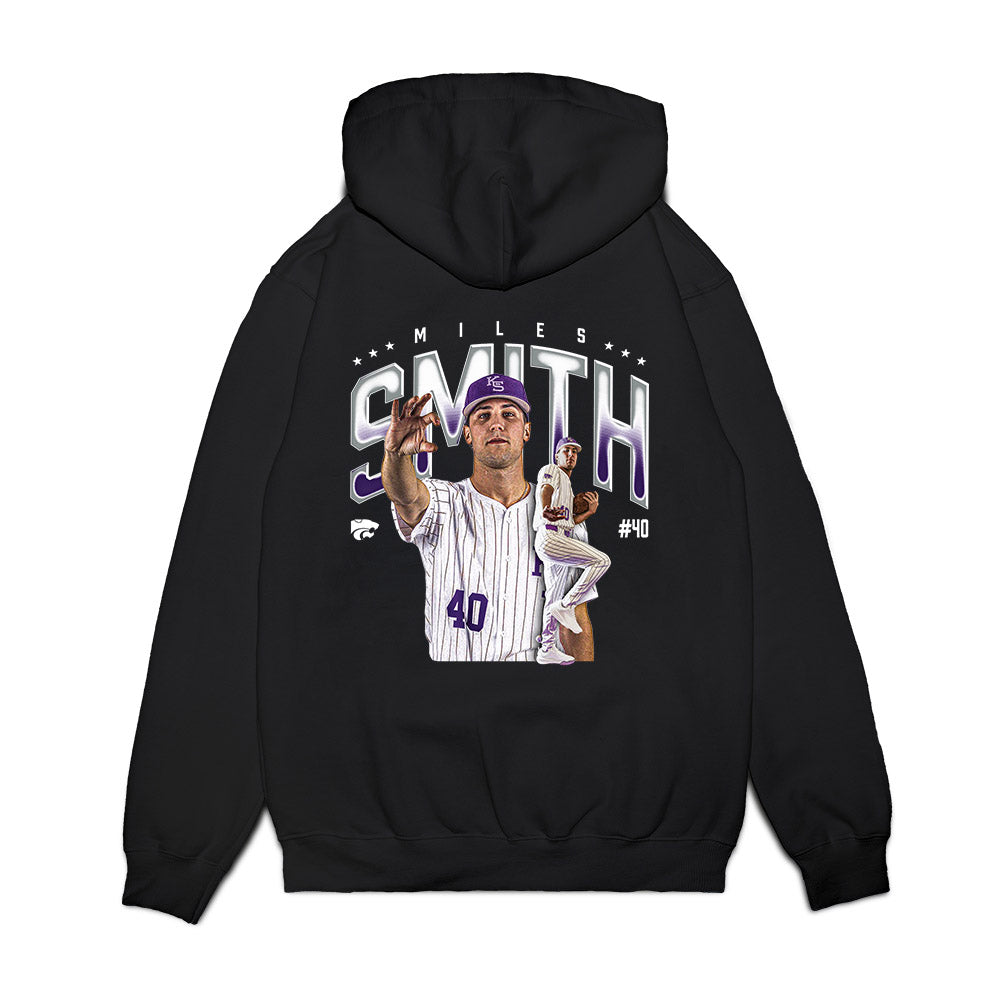 Kansas State - NCAA Baseball : Miles Smith - Caricature Premium Hooded Sweatshirt-1