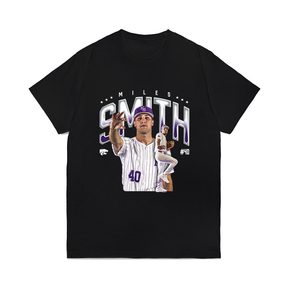 Kansas State - NCAA Baseball : Miles Smith - Caricature Comfort Colors T-Shirt-0