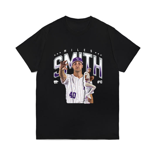 Kansas State - NCAA Baseball : Miles Smith - Caricature Comfort Colors T-Shirt-0