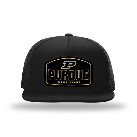 Purdue - NCAA Men's Basketball Legends : Carsen Edwards - Leather Patch Foamie Trucker Cap-0