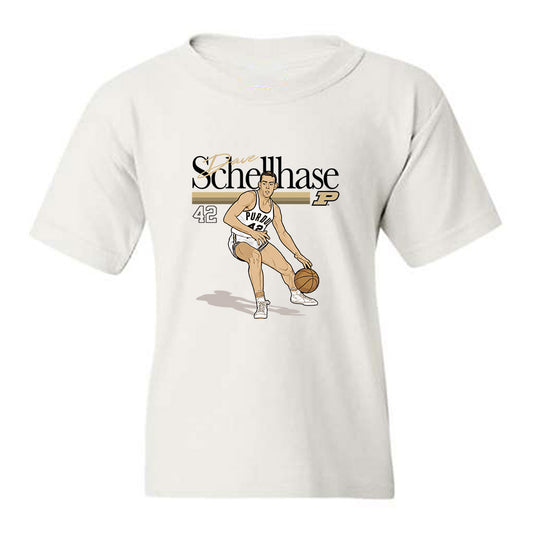 Purdue - NCAA Men's Basketball Legends : Dave Schellhase - Caricature Youth T-Shirt-0