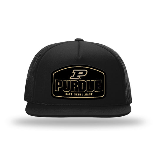 Purdue - NCAA Men's Basketball Legends : Dave Schellhase - Leather Patch Foamie Trucker Cap-0