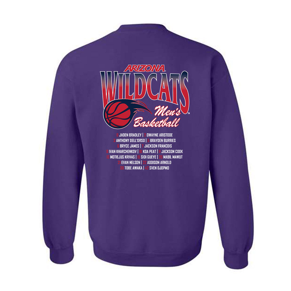 Arizona - NCAA Men's Basketball : - Roster Crewneck Sweatshirt-1