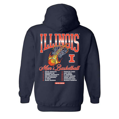 Illinois - NCAA Men's Basketball : - 25-26 Roster Hooded Sweatshirt-1