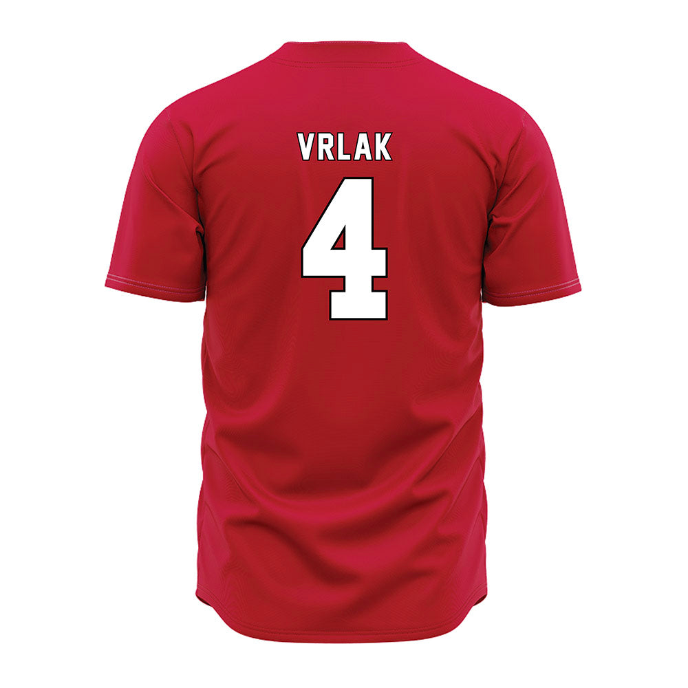 Miami of Ohio - NCAA Baseball : Jake Vrlak - Red Jersey-1