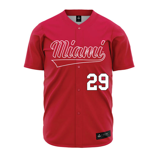 Miami of Ohio - NCAA Baseball : Kyle Kesel - Red Jersey-0