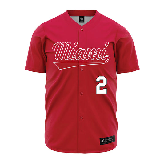 Miami of Ohio - NCAA Baseball : Diego Cruz - Red Jersey-0