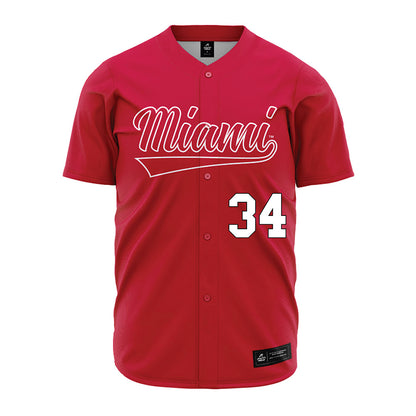 Miami of Ohio - NCAA Baseball : Cameron Novak - Red Jersey-0