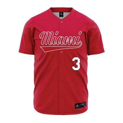 Miami of Ohio - NCAA Baseball : Christopher Roa - Red Jersey-0