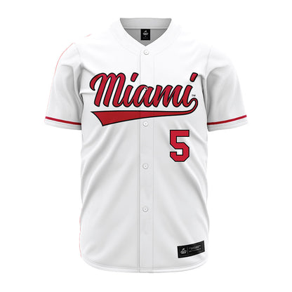 Miami of Ohio - NCAA Baseball : Clayton Burke - White Jersey-0