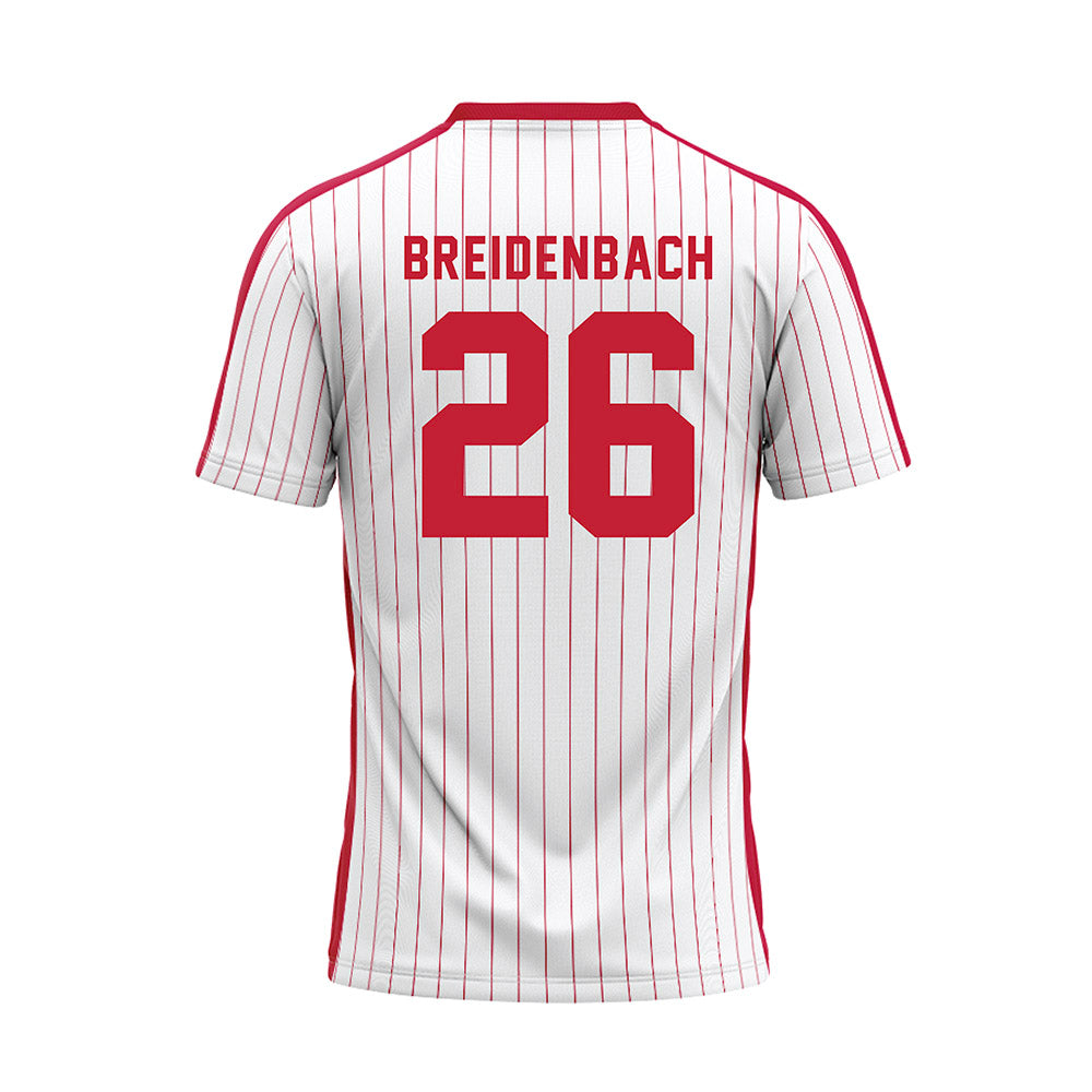 Miami of Ohio - NCAA Baseball : Mason Breidenbach - Pinstripe Baseball Jersey-1