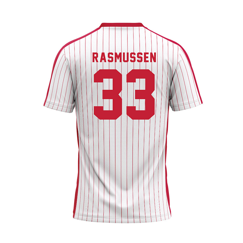 Miami of Ohio - NCAA Baseball : Jamie Rasmussen - Pinstripe Baseball Jersey-1